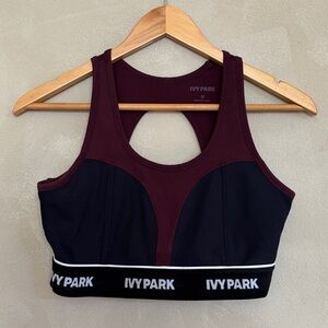 IVY PARK Maroon and Black Sports Bra